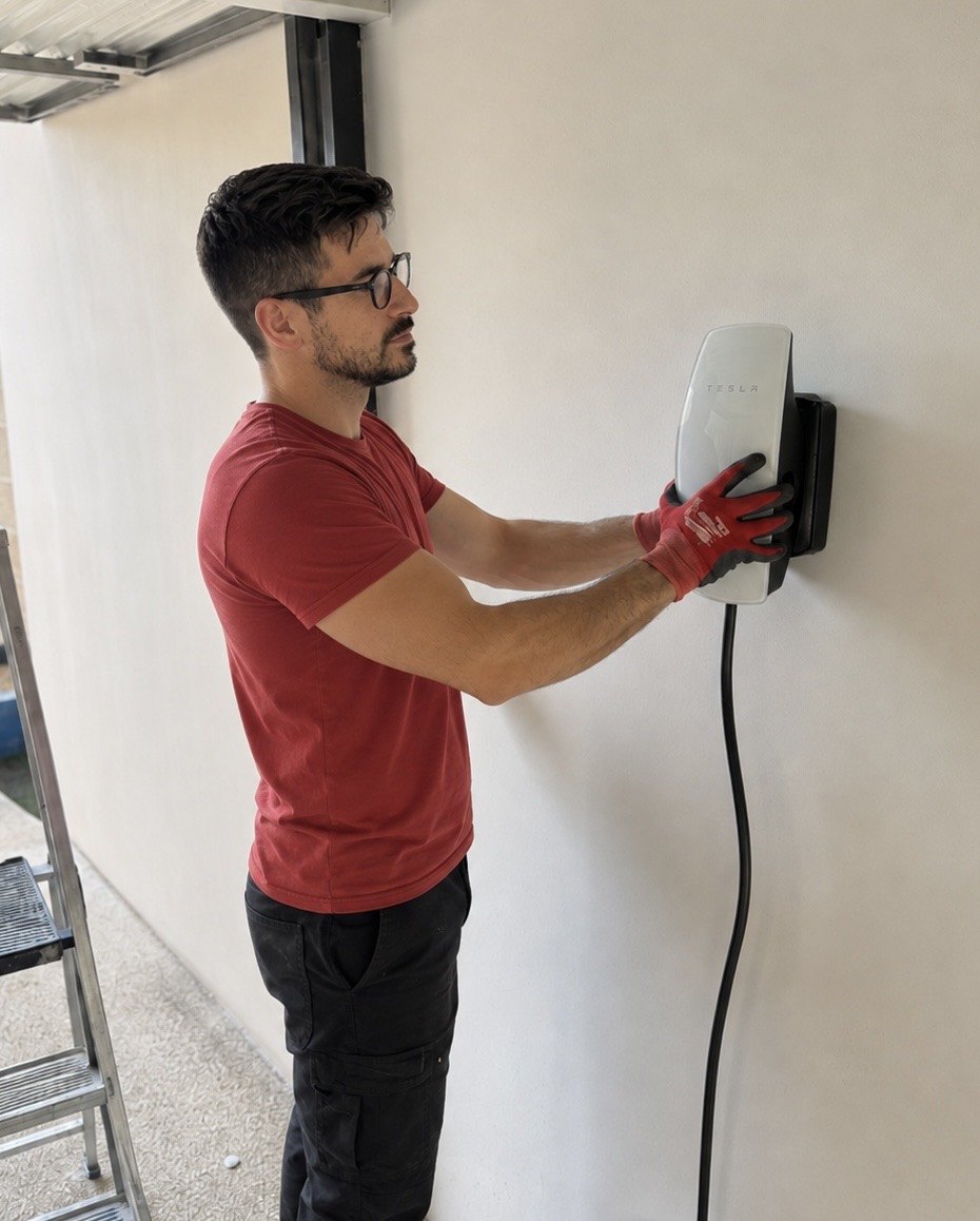 Installation d’une borne Tesla